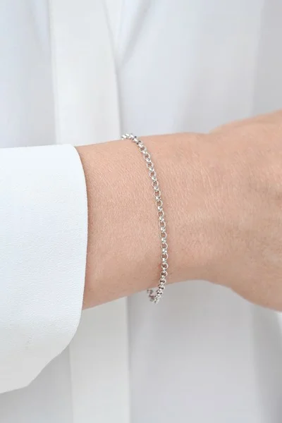 Βραχιόλι Λευκόχρυσο 14Κ Men's Rolo 21m