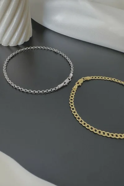 Βραχιόλι Λευκόχρυσο 14Κ Men's Rolo 21m