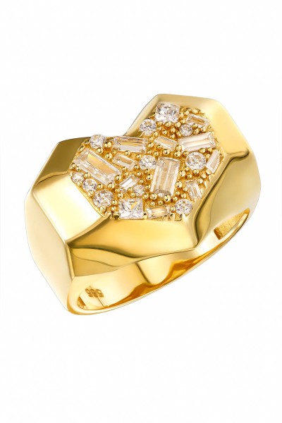 Δαχτυλίδι Χρυσό 14Κ Square Heart