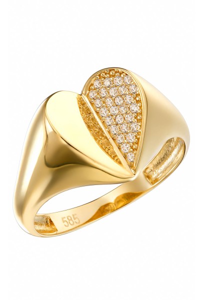 Δαχτυλίδι Χρυσό 14Κ Shiny Heart
