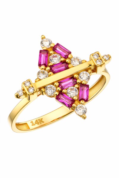 Δαχτυλίδι Χρυσό 14Κ Red Aztec