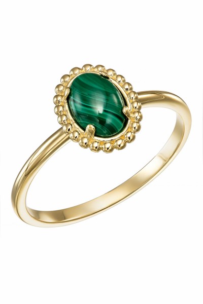 Δαχτυλίδι Χρυσό 14Κ Lady Green Μαλαχίτης