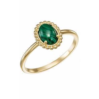Δαχτυλίδι Χρυσό 14Κ Lady Green Μαλαχίτης