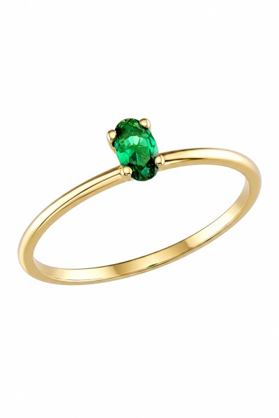 Δαχτυλίδι Χρυσό 14Κ Green Dot