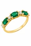 Δαχτυλίδι Χρυσό 9Κ Green Dots