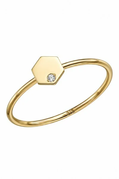 SeeK for Gold Δαχτυλίδι Χρυσό 9Κ Shiny Square