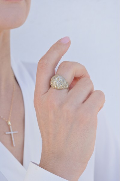 Δαχτυλίδι Χρυσό 14Κ Πετράτο Lady