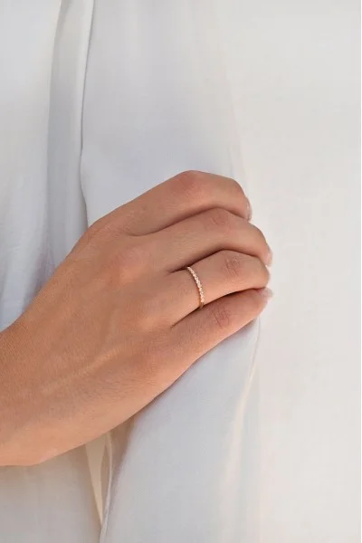 Δαχτυλίδι Ροζ Χρυσό 18Κ Διαμάντι Σειρέ 0.055Ct