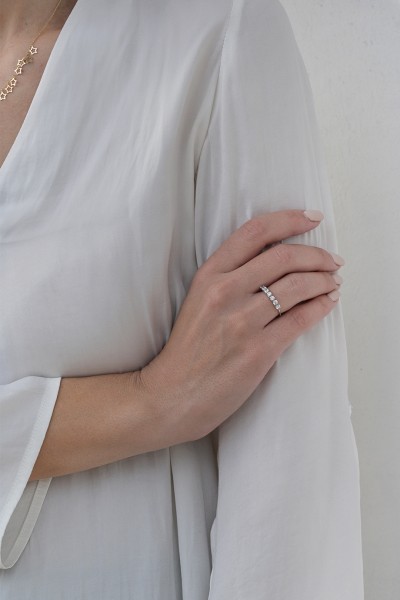 Δαχτυλίδι Λευκόχρυσο 14Κ Σειρέ