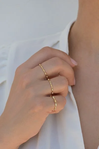 Δαχτυλίδι Χρυσό 9Κ Bamboo