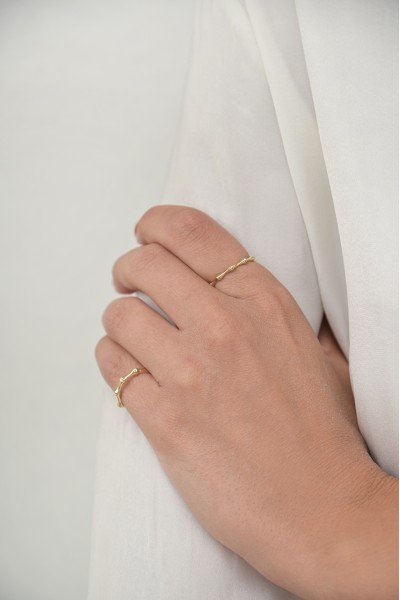 Δαχτυλίδι Χρυσό 14Κ Bamboo