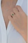 Κολιέ Χρυσό 14Κ Flower Blossom Green