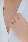 Κολιέ Χρυσό 14Κ Flower Blossom Green