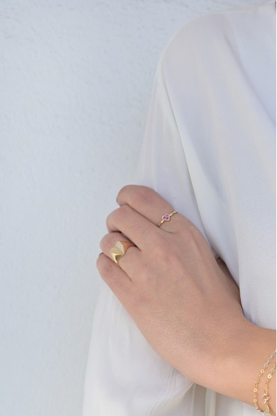 Δαχτυλίδι Χρυσό 14Κ Wavy Heart