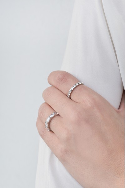 Δαχτυλίδι Λευκόχρυσο 14Κ Σειρέ