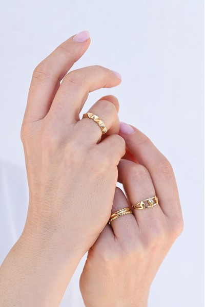 Δαχτυλίδι Χρυσό 14Κ Rock Studs