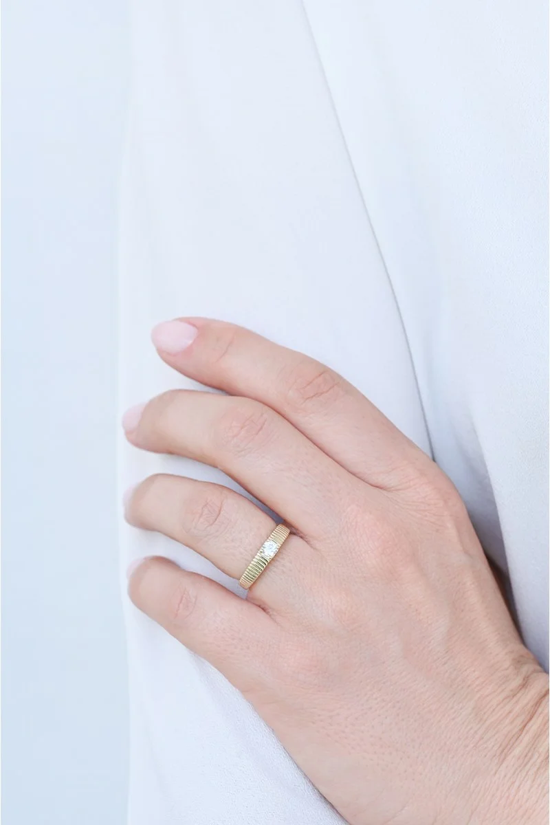 Δαχτυλίδι Χρυσό 9Κ Simple Stone