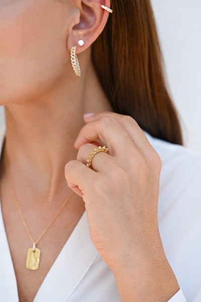 Δαχτυλίδι Ασημένιο Rock Studs