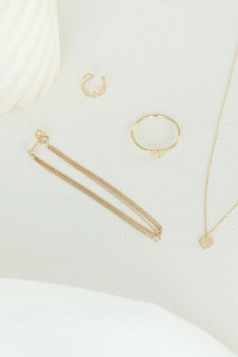 SeeK for Gold Δαχτυλίδι Χρυσό 9Κ Shiny Heart