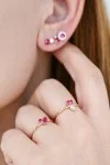 Δαχτυλίδι Χρυσό 14Κ Wine Dots