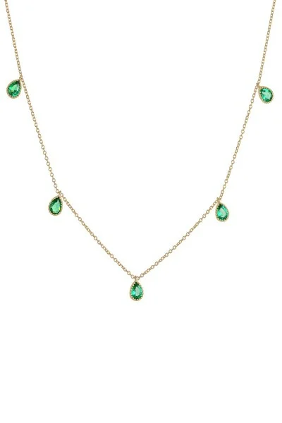 Κολιέ Χρυσό 14Κ Green Drops