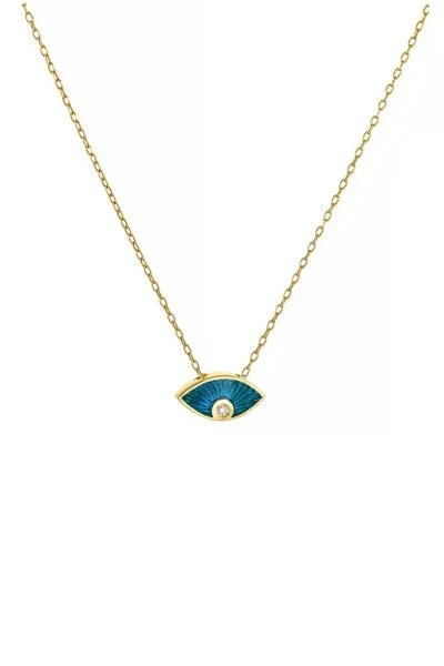 Κολιέ EyeConic Χρυσό 14Κ Blue Eye