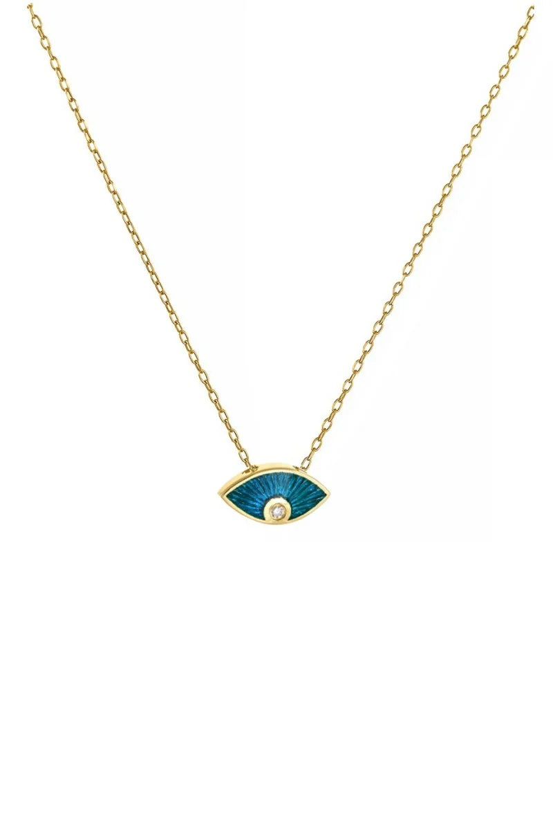Κολιέ EyeConic Χρυσό 14Κ Blue Eye