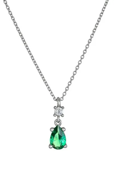 Κολιέ Λευκόχρυσο 9Κ Green Drop