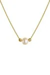 Κολιέ Χρυσό 14Κ Μαργαριτάρι Διαμανταρισμένο
