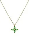 Κολιέ Χρυσό 9Κ Green Flower