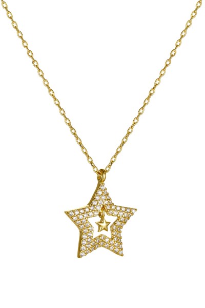 Κολιέ Ασημένιο Double Star