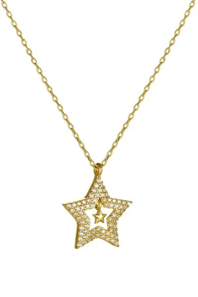 Κολιέ Ασημένιο Double Star