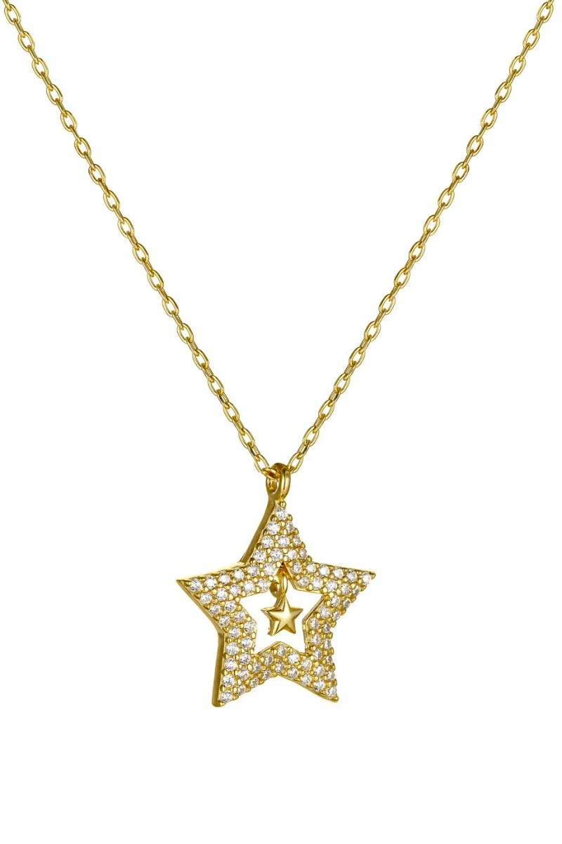 Κολιέ Ασημένιο Double Star