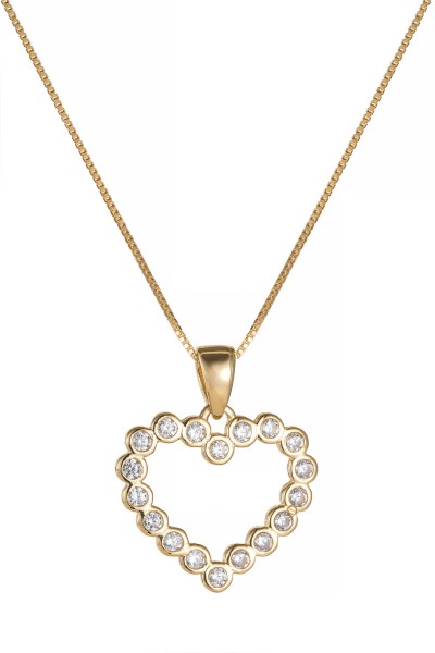 Κολιέ Χρυσό 14Κ Καρδιά Πετράτη