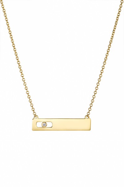 Κολιέ Χρυσό 9Κ Label It Stone