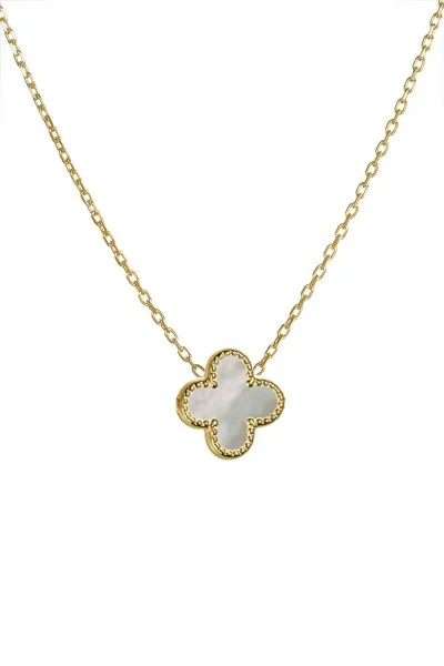 Κολιέ Χρυσό 14Κ White Flower