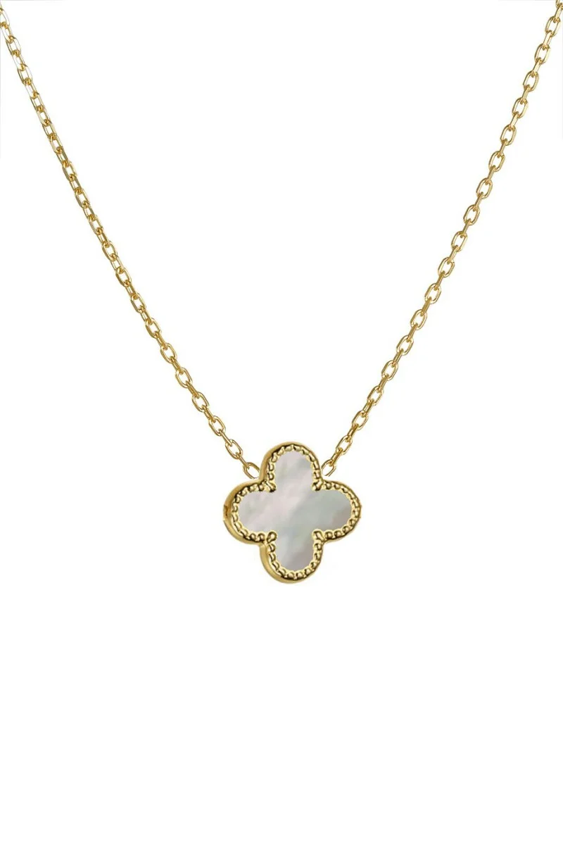 Κολιέ Χρυσό 14Κ White Flower