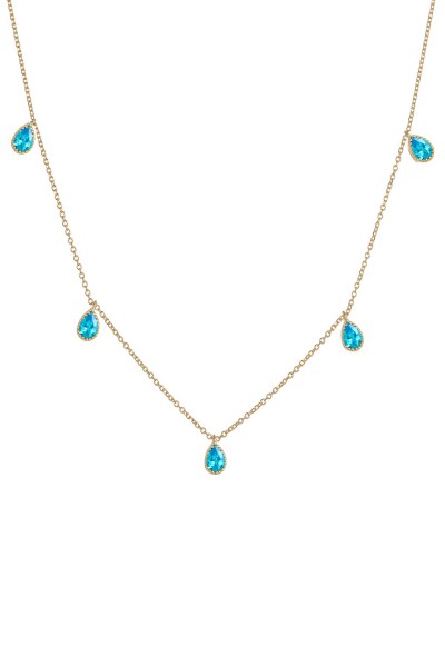 Κολιέ Χρυσό 14Κ Blue Drops