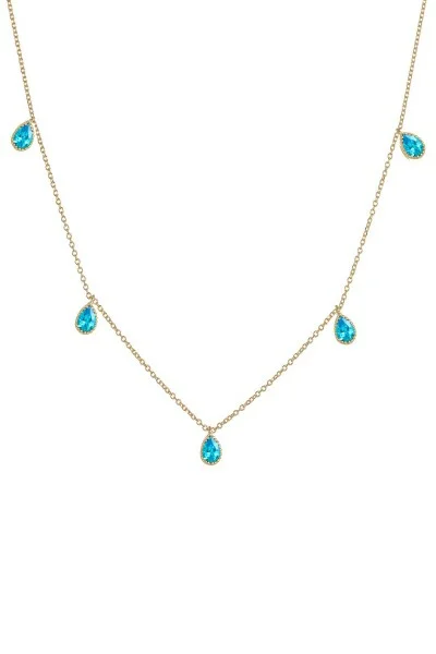 Κολιέ Lumière Χρυσό 14Κ Blue Drops