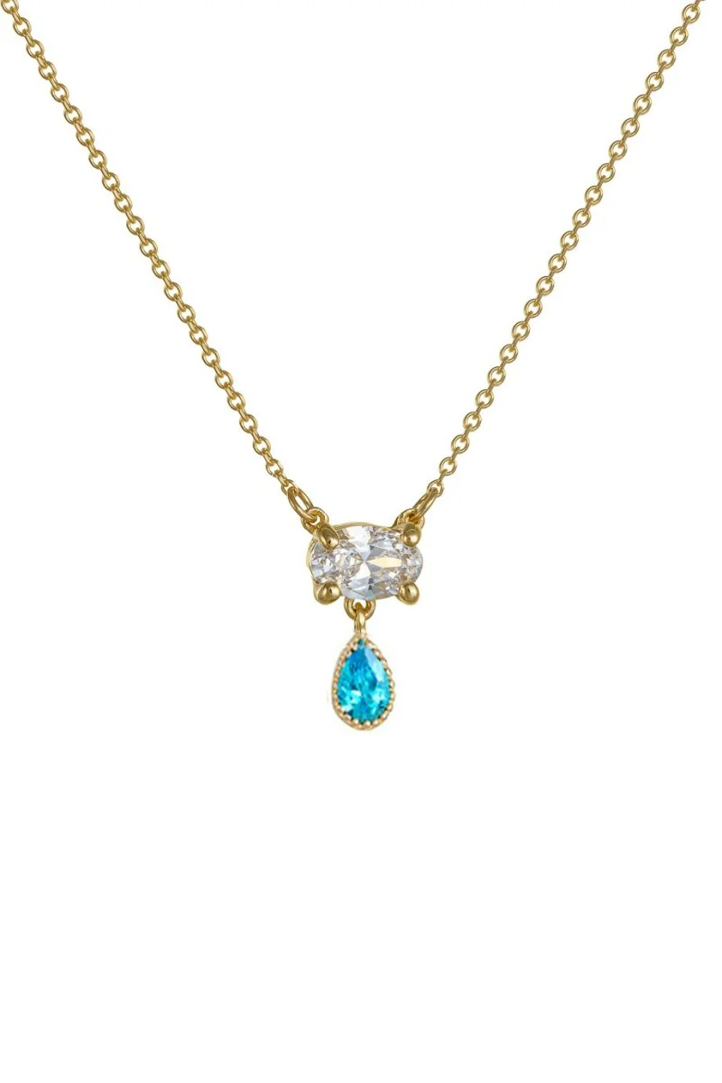 Κολιέ Χρυσό 9Κ Blue Drop