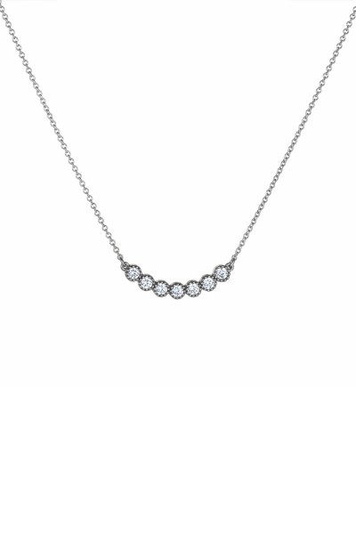 Κολιέ Λευκόχρυσο 9Κ White Dots Line