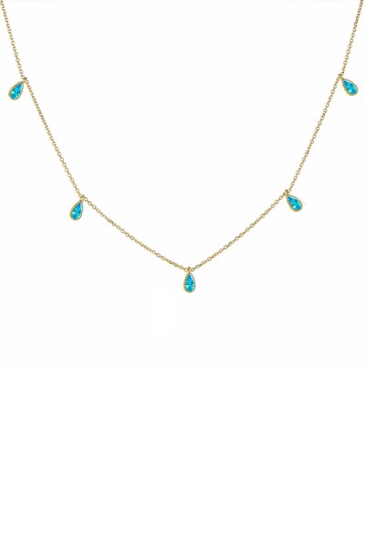 Κολιέ Χρυσό 9Κ Blue Mini Drops