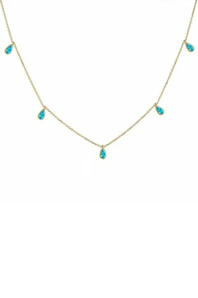 Κολιέ Lumière Χρυσό 9Κ Blue Mini Drops