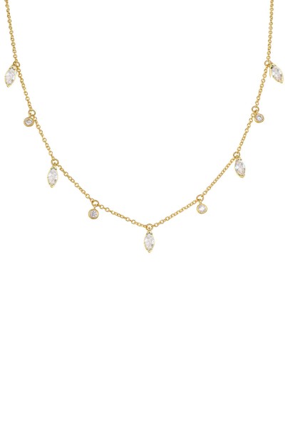 Κολιέ Χρυσό 14Κ White Drops