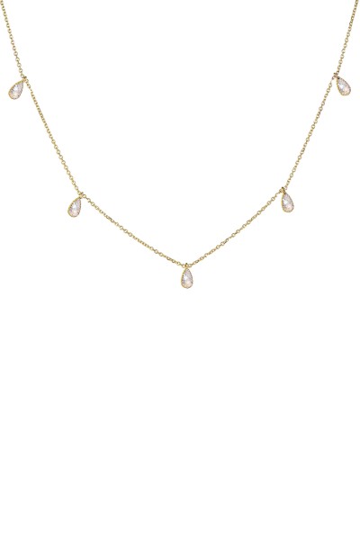 Κολιέ Χρυσό 9Κ White Mini Drops