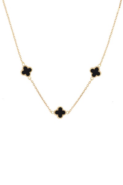 Κολιέ Χρυσό 14Κ Flower Blossom Black