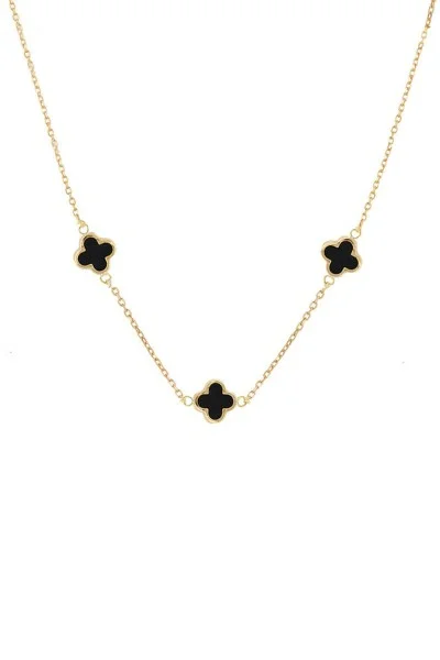 Κολιέ Χρυσό 14Κ Flower Blossom Black