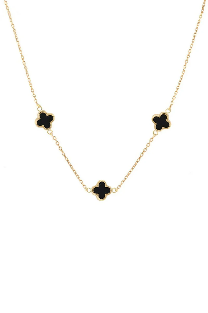 Κολιέ Χρυσό 14Κ Flower Blossom Black