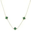Κολιέ Χρυσό 14Κ Flower Blossom Green