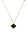 Κολιέ Χρυσό 14Κ Black Flower Όνυχας